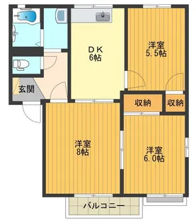 クランベリーハウスA【2階】の間取り