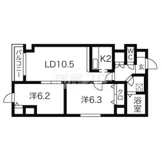 北海道札幌市中央区北四条西14【マンション】の間取り