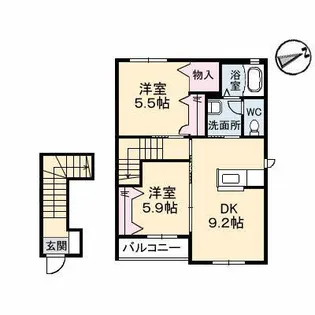 ジュネス・アニー B棟【2階】の間取り