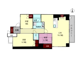 ローレルコート生駒ウエストレジデンス【4階】の間取り