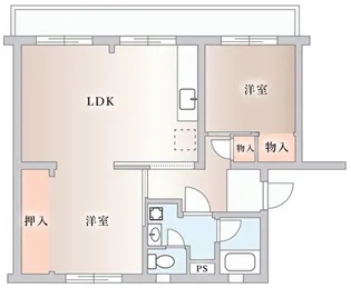 大津ヶ丘団地2号棟 2【4階】の間取り