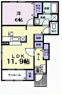 プロムナードF I棟【1階】の間取り