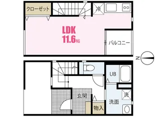 ラヴィーヌ三入B棟【1階】の間取り