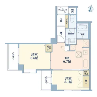 グリーンパーク東堀切【1階】の間取り