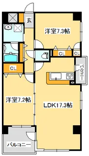 ハイライズ鈎取【1階】の間取り