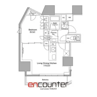 ザ・パークハビオ麻布十番【8階】の間取り