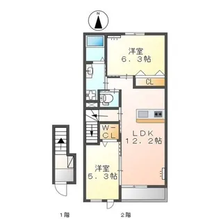 イースト・グラン砂原【2階】の間取り