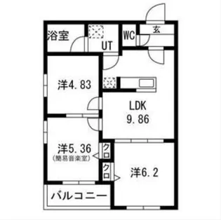 エス・フィールド奏【2階】の間取り