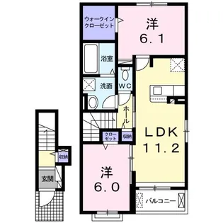 カーサ フォンターナ【2階】の間取り