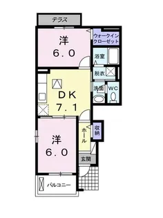 フェリシア・グレイス【1階】の間取り