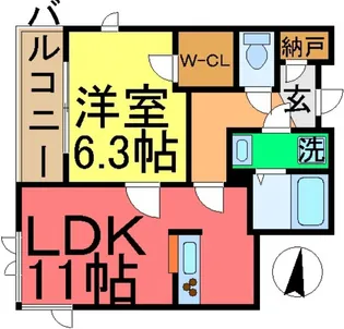 ヴィル グランディール【3階】の間取り