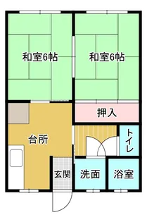長谷川アパート 1号棟【2階】の間取り