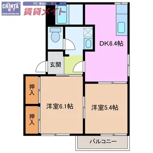 サンライズ21 B【2階】の間取り