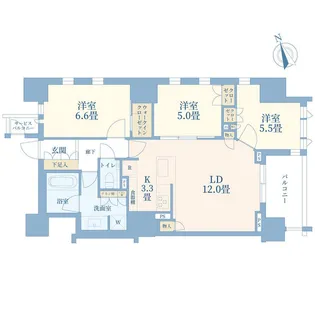 ドレッセ港北センター北【9階】の間取り
