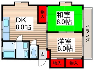 コスモハイツ【2階】の間取り