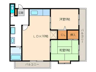 メゾンラフィーネ西新【2階】の間取り