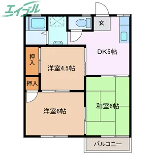 フォーブル三栄 A棟【2階】の間取り