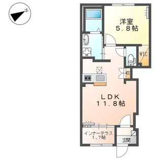 クレ・ド・ボヌールII【1階】の間取り