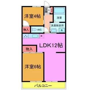 Kコーポ大橋【1階】の間取り