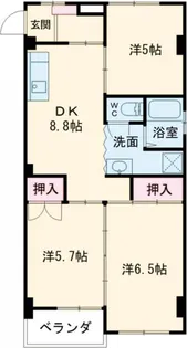 コーポ菊川【4階】の間取り