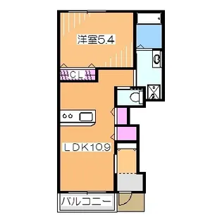 シャン ヴィラージュII【1階】の間取り