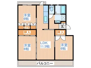 カーサ里の杜【1階】の間取り