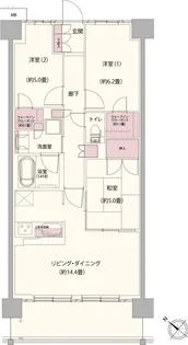 クレストフォルム柏サウスウイング【2階】の間取り