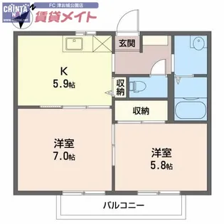 バードライズ吉村【2階】の間取り