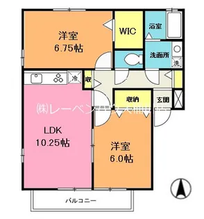 グランメールA棟【1階】の間取り