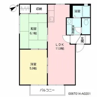 アクィール【2階】の間取り