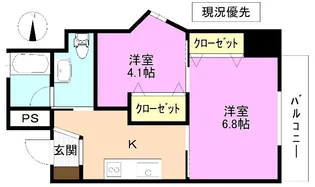 グランヴィル南千歳一番館【8階】の間取り