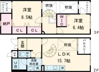 プライムガーデンの間取り