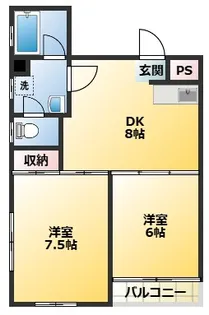 メゾン王城(オウジョウ)【2階】の間取り