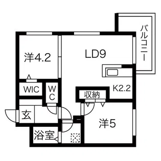 プラージュ銭函【3階】の間取り