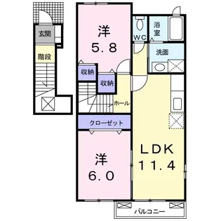 ウインターワルツB【2階】の間取り