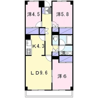 ファミーユ大和【4階】の間取り