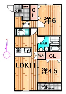 ボルツV【1階】の間取り