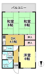 エスカイア大八木【4階】の間取り