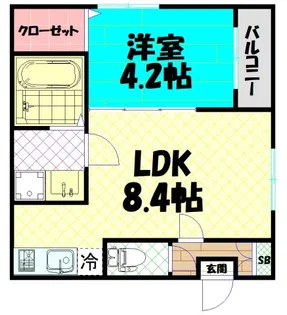 シャンティーハーバー九条【3階】の間取り