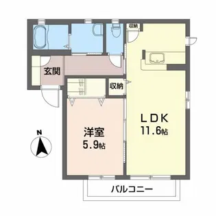 メゾン・ランツェスB【2階】の間取り