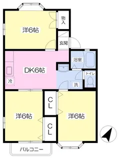 クレエベールD【2階】の間取り