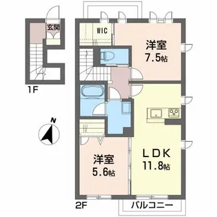 リラフォートA【2階】の間取り