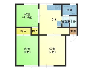 ジュネス観音寺【2階】の間取り