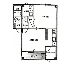 ペットマンションしもたい【1階】の間取り