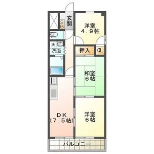 エクセル中川原【2階】の間取り