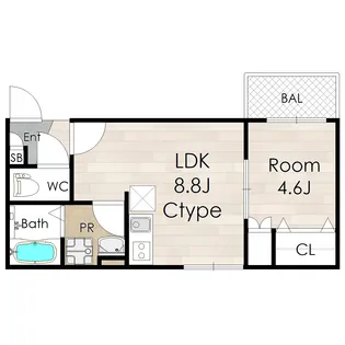 1LDKの間取り画像