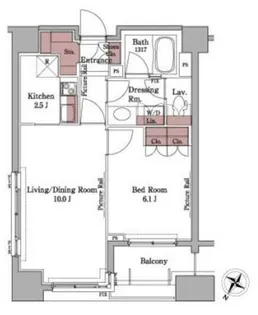 東京都港区白金台3【マンション】の間取り