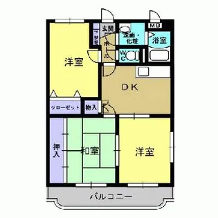 ラ・グリシンヌ【3階】の間取り