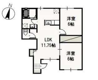 アロース牟佐【1階】の間取り