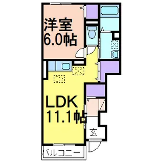 ベル ソレイユB【1階】の間取り